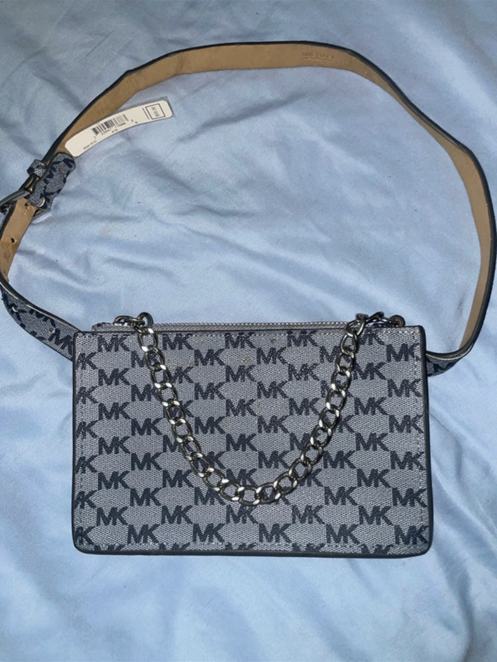 Michael Kors Gray MK Logo Mini Chain Fanny bag